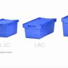 Crate size comparison lineup L1C, L2C, L3C, L6C, IT3, IT6 Blue