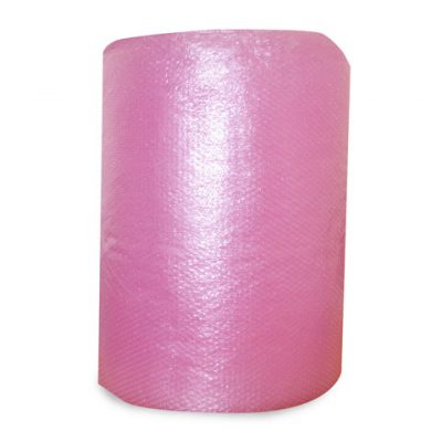 Anti-static bubble-wrap roll, pink in colour